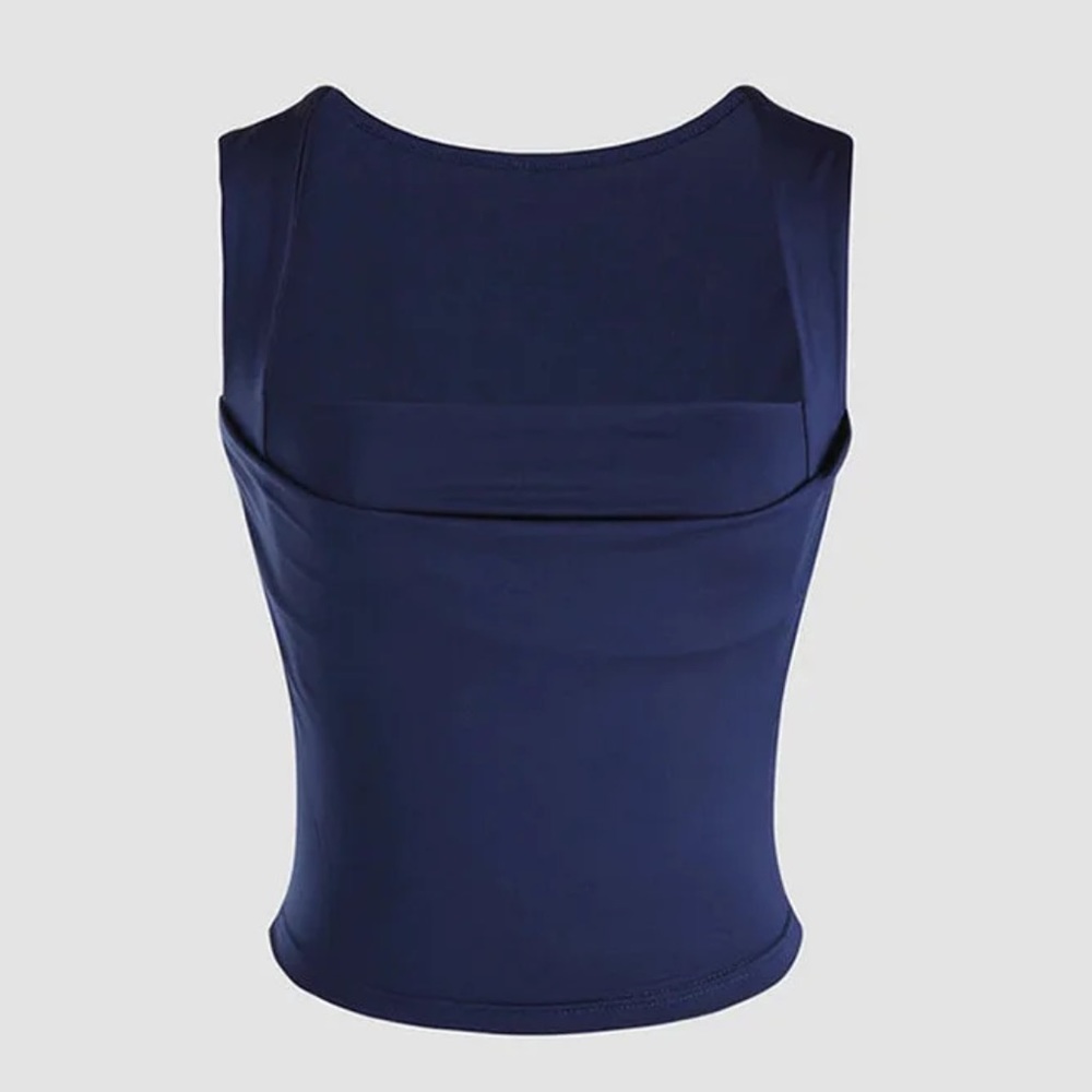 Navy cowl neck tank